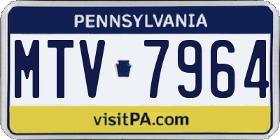 PA license plate MTV7964
