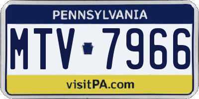 PA license plate MTV7966