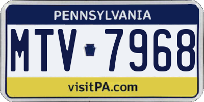 PA license plate MTV7968