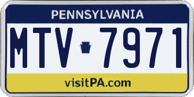 PA license plate MTV7971