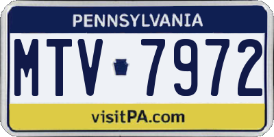 PA license plate MTV7972