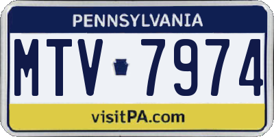 PA license plate MTV7974