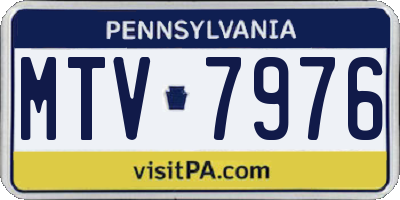 PA license plate MTV7976