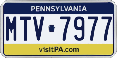 PA license plate MTV7977