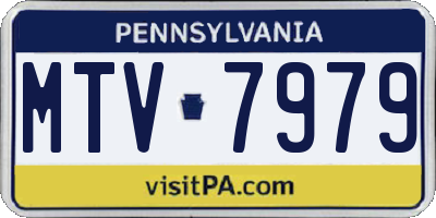 PA license plate MTV7979