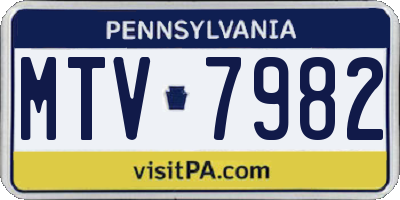PA license plate MTV7982