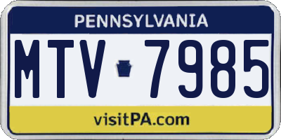 PA license plate MTV7985