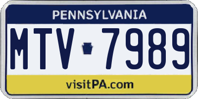 PA license plate MTV7989