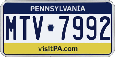 PA license plate MTV7992