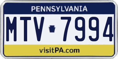 PA license plate MTV7994