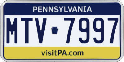 PA license plate MTV7997