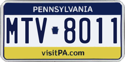 PA license plate MTV8011