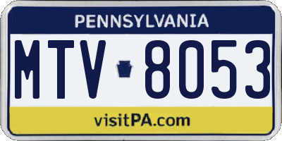 PA license plate MTV8053