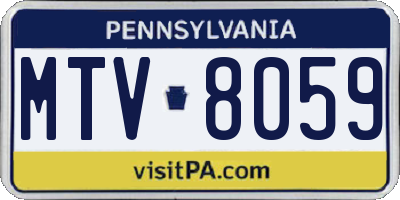 PA license plate MTV8059