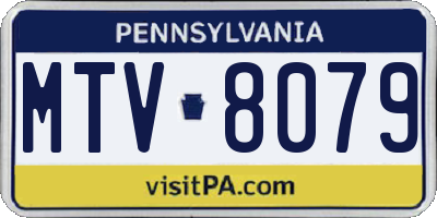 PA license plate MTV8079