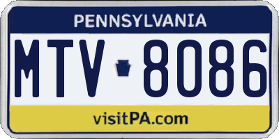 PA license plate MTV8086