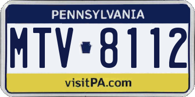 PA license plate MTV8112