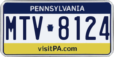 PA license plate MTV8124