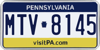 PA license plate MTV8145