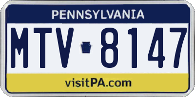 PA license plate MTV8147