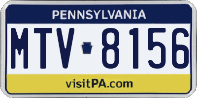 PA license plate MTV8156