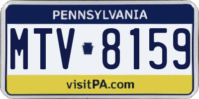 PA license plate MTV8159