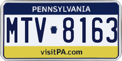 PA license plate MTV8163