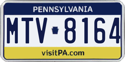 PA license plate MTV8164