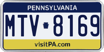 PA license plate MTV8169