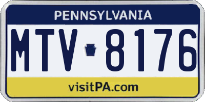 PA license plate MTV8176