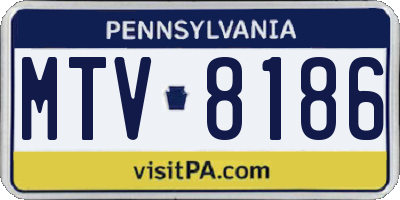 PA license plate MTV8186