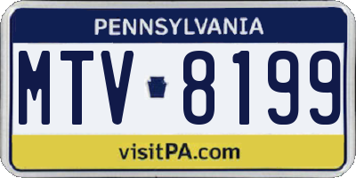 PA license plate MTV8199