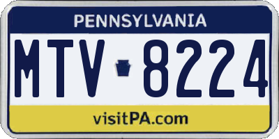 PA license plate MTV8224