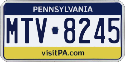 PA license plate MTV8245