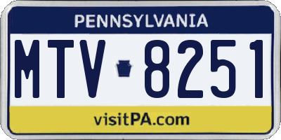 PA license plate MTV8251
