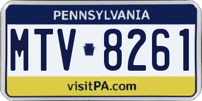 PA license plate MTV8261