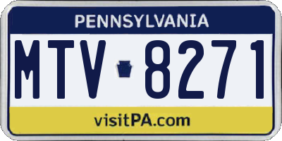 PA license plate MTV8271