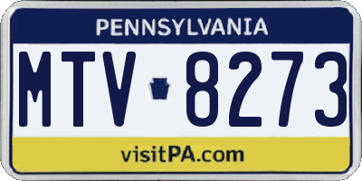 PA license plate MTV8273