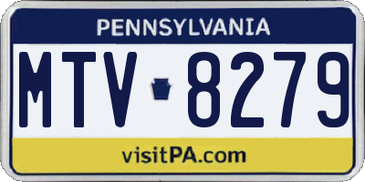 PA license plate MTV8279