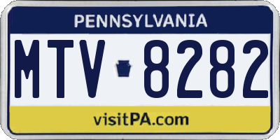 PA license plate MTV8282
