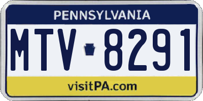 PA license plate MTV8291
