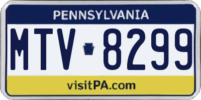 PA license plate MTV8299