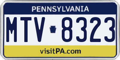 PA license plate MTV8323