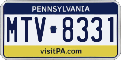 PA license plate MTV8331