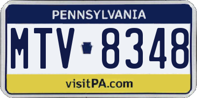 PA license plate MTV8348