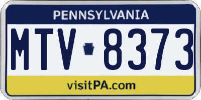 PA license plate MTV8373