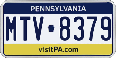 PA license plate MTV8379