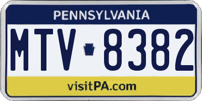 PA license plate MTV8382