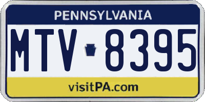 PA license plate MTV8395