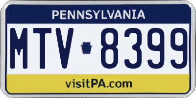 PA license plate MTV8399
